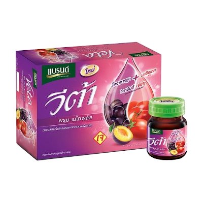แบรนด์ วีต้า พรุน-เมโท พลัส พรุนสกัดเข้มข้นผสมแครอทและมะเขือเทศ 42 มล. x 12 ขวด
