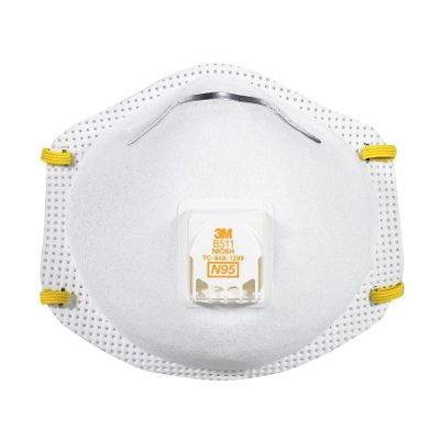 3เอ็ม 8511 มาตรฐาน N95 หน้ากากป้องกันฝุ่นละออง PM 2.5 พร้อมวาล์วระบายอากาศ (3M 8511 N95 Woodworking & Sanding Respirator Valve)