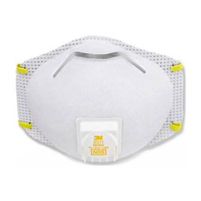 3เอ็ม 8511 มาตรฐาน N95 หน้ากากป้องกันฝุ่นละออง PM 2.5 พร้อมวาล์วระบายอากาศ (3M 8511 N95 Woodworking & Sanding Respirator Valve)