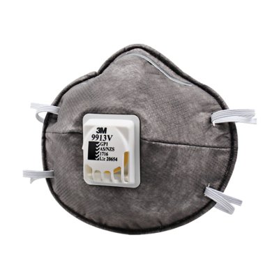3เอ็ม 9913V มาตรฐาน P1 หน้ากากป้องกันฝุ่นละอองและกลิ่นเจือจาง PM 2.5 (3M 9913V P1 Cupped Particulate Respirator)