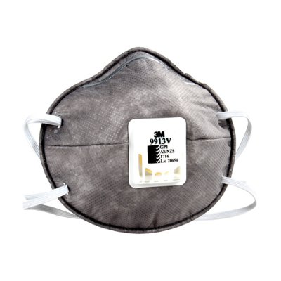 3เอ็ม 9913V มาตรฐาน P1 หน้ากากป้องกันฝุ่นละอองและกลิ่นเจือจาง PM 2.5 (3M 9913V P1 Cupped Particulate Respirator)