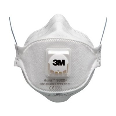3เอ็ม Aura 9322A+ มาตรฐาน FFP2 หน้ากากป้องกันฝุ่นละออง PM 2.5 พร้อมวาล์วระบายอากาศ (3M Aura 9322A+ FFP2 Particulate Respirator)