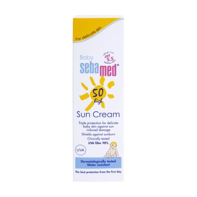 Sebamed Baby Sun Protection Cream SPF50+ 75ml (ซีบาเมด เบบี้ ซัน โพรเทค ครีมกันแดดสำหรับเด็ก 75มล.)