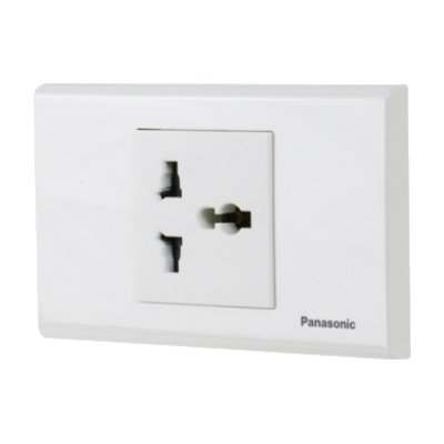 Panasonic Universal Receptacle with Cover เต้ารับไฟฟ้านานาชาติ พร้อมฝา รุ่น WEGP1041W