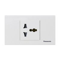 ราคา Panasonic Universal Receptacle with Cover เต้ารับไฟฟ้านานาชาติ พร้อมฝา รุ่น WEGP1041W