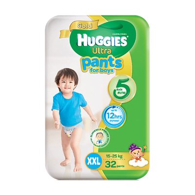 ฮักกี้ส์ อัลตรา โกลด์ กางเกงผ้าอ้อมสำหรับเด็กผู้ชาย ขนาด XXL 15-25 กก. 32 ชิ้น (Huggies Ultra Gold Pants Diapers for Boys Size XXL 15-25kg 32pcs)