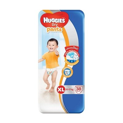 ฮักกี้ส์ ดราย แพ้นท์ กางเกงผ้าอ้อม ขนาด XL 12-17 กก. 38 ชิ้น (Huggies Dry Pants Diapers Size XL 12-17kg 38pcs)