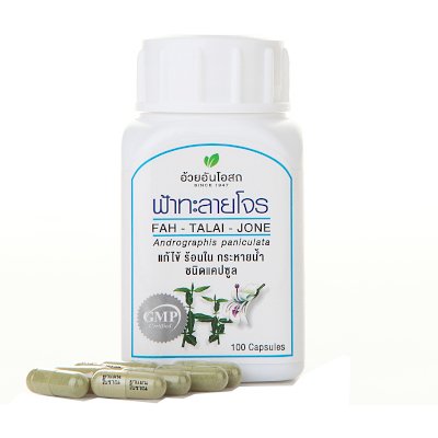อ้วยอันโอสถ ยาแคปซูลฟ้าทะลายโจร 100 แคปซูล