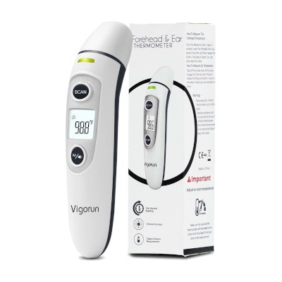 Vigorun Medical Forehead and Ear Thermometer เครื่องวัดไข้ทางหน้าผากและหูระบบอินฟราเรด