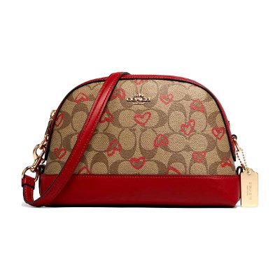 Coach 91015 Dome Crossbody In Signature Canvas With Crayon Hearts Print กระเป๋าสะพายข้าง