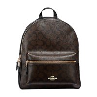 ราคา Coach F32200 Charlie Medium in Signature Brown Black Backpack กระเป๋าเป้สะพายหลัง