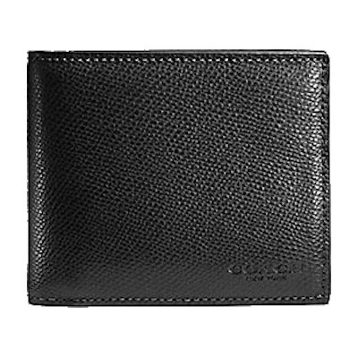 Coach F59112 Compact ID Wallet In Crossgrain Leather กระเป๋าสตางค์