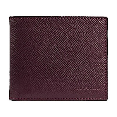 Coach F59112 Compact ID Wallet In Crossgrain Leather กระเป๋าสตางค์