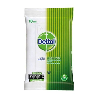 Dettol แอนตี้แบคทีเรีย ผ้าเช็ดทำความสะอาดแบบเปียก 10 แผ่น (Dettol Antibacterial Wet Wipe 10 Sheets)