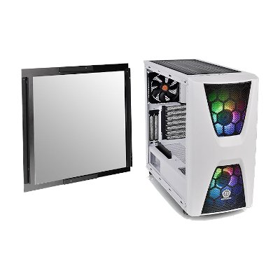 Thermaltake ATX Mid Tower Chassis Case เคสคอมพิวเตอร์ รุ่น Commander C34 Tempered Glass Snow ARGB Edition