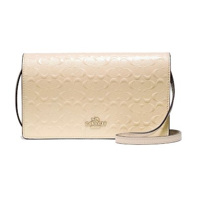 Coach F15620 Foldover Crossbody Clutch in Signature Debossed Patent Leather กระเป๋าสะพายข้าง
