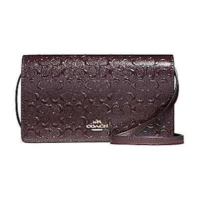 Coach F15620 Foldover Crossbody Clutch in Signature Debossed Patent Leather กระเป๋าสะพายข้าง