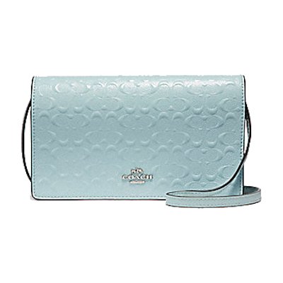Coach F15620 Foldover Crossbody Clutch in Signature Debossed Patent Leather กระเป๋าสะพายข้าง