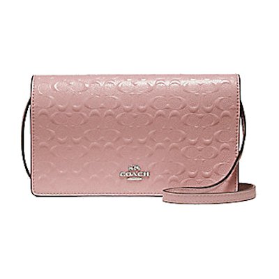 Coach F15620 Foldover Crossbody Clutch in Signature Debossed Patent Leather กระเป๋าสะพายข้าง
