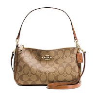 ราคา Coach F36674 Top Handle Pouch in Signature กระเป๋าถือ สะพายข้าง