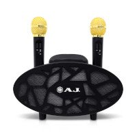 ราคา AJ เครื่องเล่นคาราโอเกะลำโพงพร้อมไมค์ไร้สาย 2 ตัว รุ่น AK-888