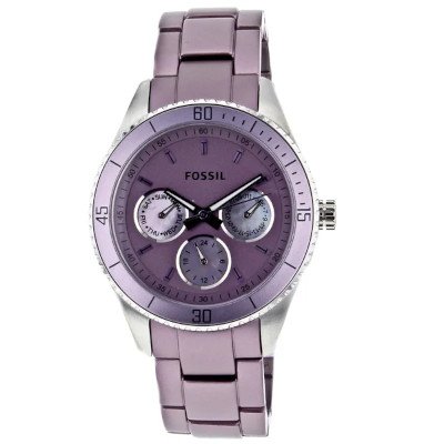 Fossil ES3038 Womens Stella Chronograph Stainless Watch - Purple Bracelet 