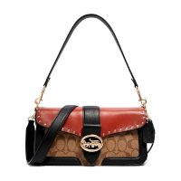 ราคา Coach 5605 Georgie Shoulder Bag In Colorblock Signature Canvas With Rivets กระเป๋าสะพายข้าง