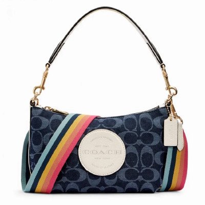 Coach C2825 Dempsey Shoulder Bag In Signature Jacquard with Patch กระเป๋าสะพายข้าง