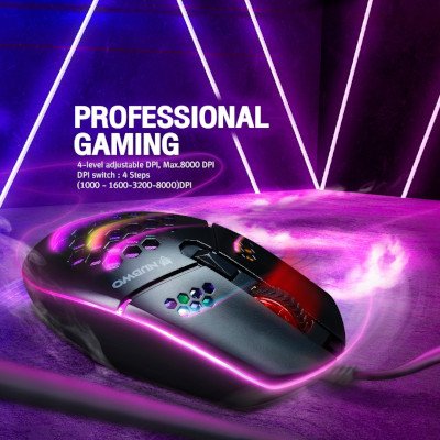 Nubwo NM-91M Hexagon Gaming Mouse เมาส์เกมมิ่ง