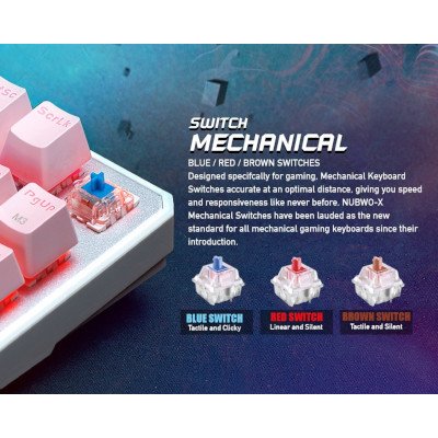 Nubwo Mechanical Full RGB Gaming Keyboard คีย์บอร์ดเกมมิ่ง รุ่น X21 TKL