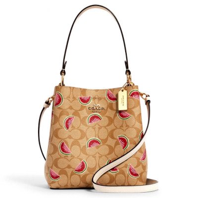 Coach 1619 Small Town Bucket Bag In Signature Canvas With Watermelon Print กระเป๋าสะพายข้าง