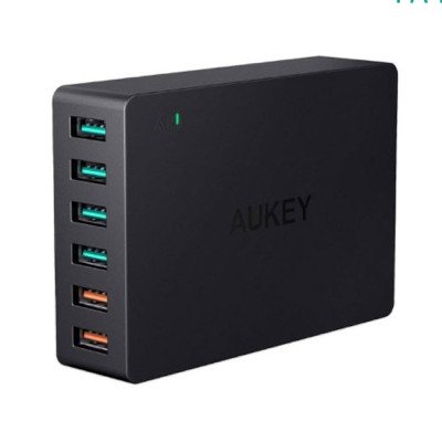 Aukey Adaptor 6 Port USB Charging Station With Qualcomm QuickCharge 3.0(QC 3.0+QC 2.0) หัวปลั๊กชาร์จเร็ว รุ่น PA-T11​
