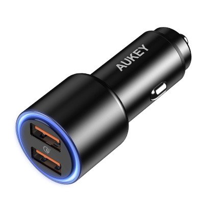 Aukey Dual QC 3.0 USB 18W Car Charger หัวชาร์จเร็วในรถ รุ่น CC-Y17S