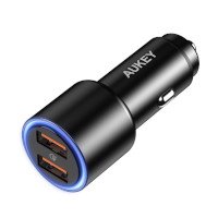 ราคา Aukey Dual QC 3.0 USB 18W Car Charger หัวชาร์จเร็วในรถ รุ่น CC-Y17S