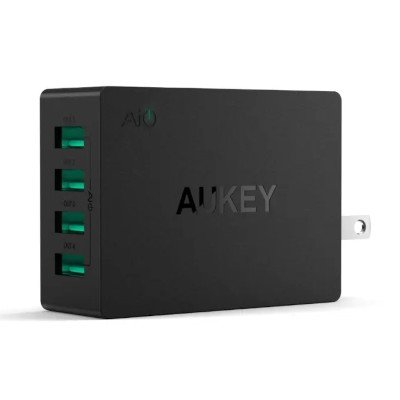 Aukey หัวปลั๊กชาร์จเร็ว AiPower Adaptive Fast Charge ขนาด 2 ช่อง จ่ายไฟสูงสุด 40W รุ่น PA-U36
