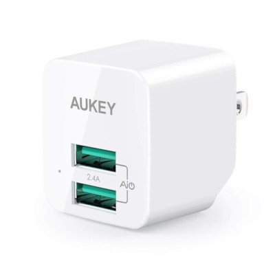 Aukey หัวปลั๊กชาร์จเร็ว Ultra Compact AiPower Adaptive Fast Charge ขนาด 2 ช่อง รุ่น PA-U32