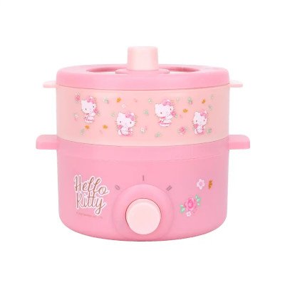 Kashiwa x Hello Kitty หม้อสุกี้อเนกประสงค์พร้อมซึ้งนึ่ง ลายฮัลโหลคิตตี้ 1.5 ลิตร รุ่น KW-109