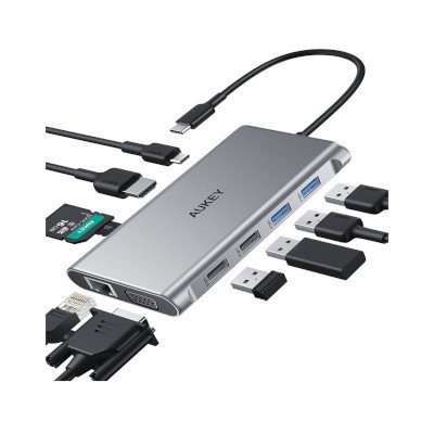 Aukey 10 in 1 USB C Hub with 4K HDMI & VGA รุ่น CB-C89