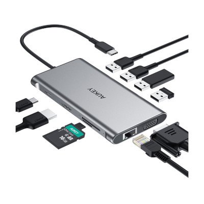 Aukey 10 in 1 USB C Hub with 4K HDMI & VGA รุ่น CB-C89