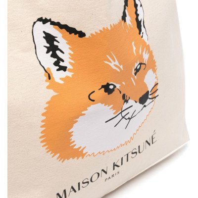 Maison Kitsune Fox Head Tote กระเป๋าผ้า