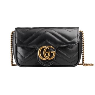 Gucci GG Marmont Matelasse Leather Super Mini Bag กระเป๋าสะพายไหล่ (476433 DTDCT 1000)