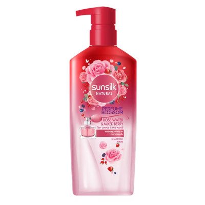 Sunsilk Natural Perfume Blossom Rose Water Mixed Berry Shampoo 425 ml ซัลซิล เนเชอรัล เพอร์ฟูม บลอสซัม โรส วอเตอร์ มิกซ์ เบอร์รี่ แชมพู 425 มล