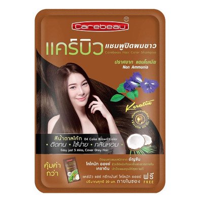 Carebeau Hair Color Shampoo 30ml (แคร์บิว แชมพูปิดผมขาว แฮร์ คัลเลอร์ แชมพู 30 มล.)