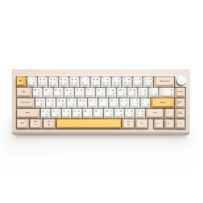 Loga Aluminum Wireless Mechanical Keyboard คีย์บอร์ดเกมมิ่งไร้สาย รุ่น Yaksa 65AL Vanilla Caramel Biscuits