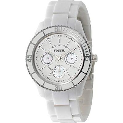 นาฬิกาข้อมือ Fossil รุ่น Women ES2540 White Resin Bracelet White Analog Dial Multifunction