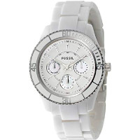 ราคา นาฬิกาข้อมือ Fossil รุ่น Women ES2540 White Resin Bracelet White Analog Dial Multifunction
