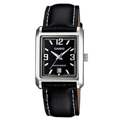 นาฬิกาข้อมือ Casio Lady ทรงเหลี่ยมสายหนัง เรือนเล็ก รุ่น LTP-1336L-1A สำหรับสุภาพสตรี