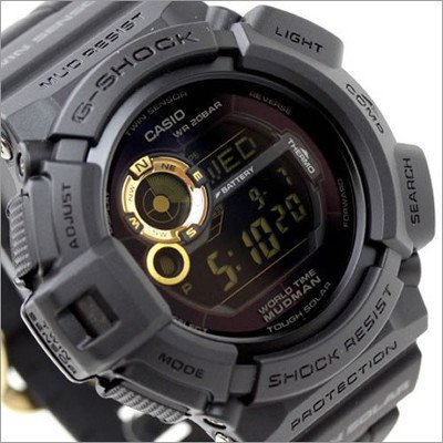 นาฬิกาข้อมือ Casio G-Shock Mudman Digital Compass-Thermo Gold and Black G-9300GB-1