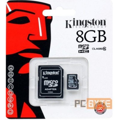 Kingston Micro SD 8GB Memory Card Class10