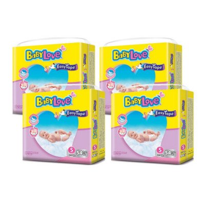 BabyLove เบบี้เลิฟ อีซี่ เทป ผ้าอ้อมแบบเทป สำหรับเด็กแรกเกิด NB ขนาด S 54 ชิ้น
